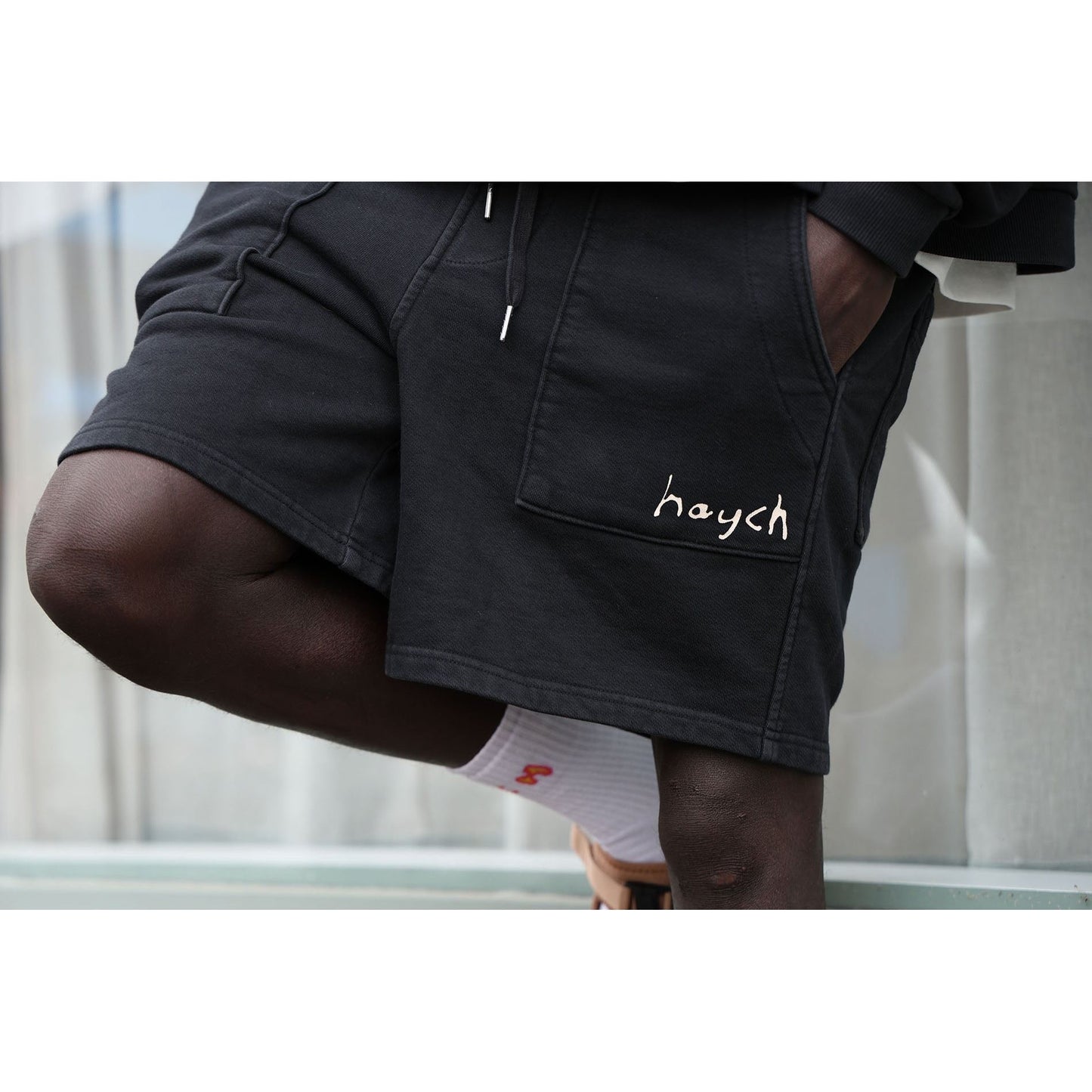 HAYCH Track Shorts - Washed Black