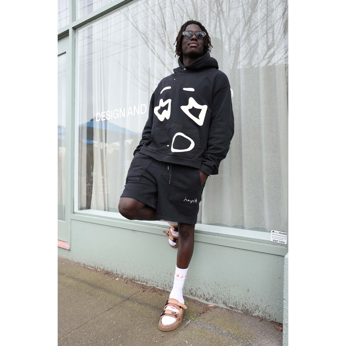 HAYCH Track Shorts - Washed Black