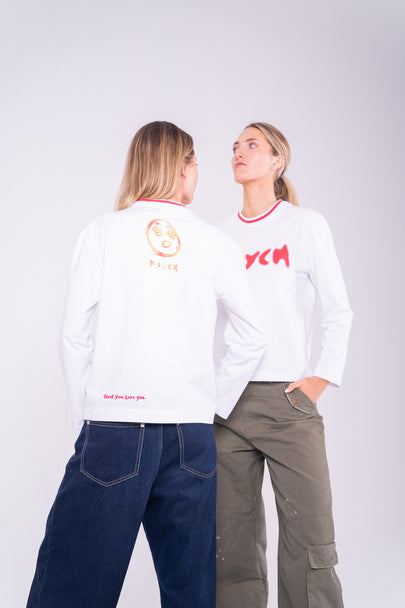 Small Face Long sleeve – White