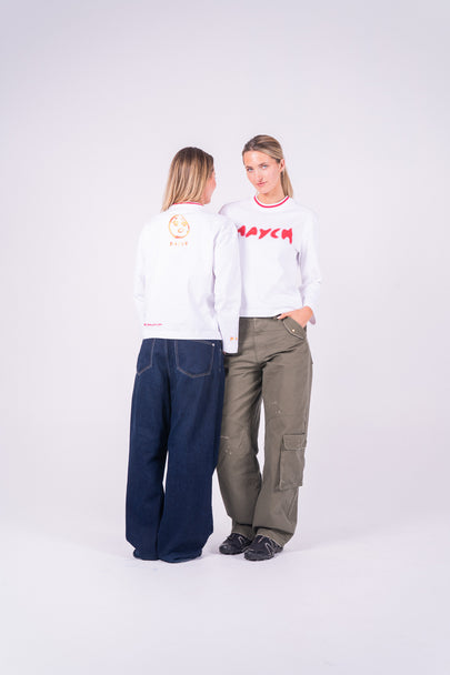 Small Face Long sleeve – White