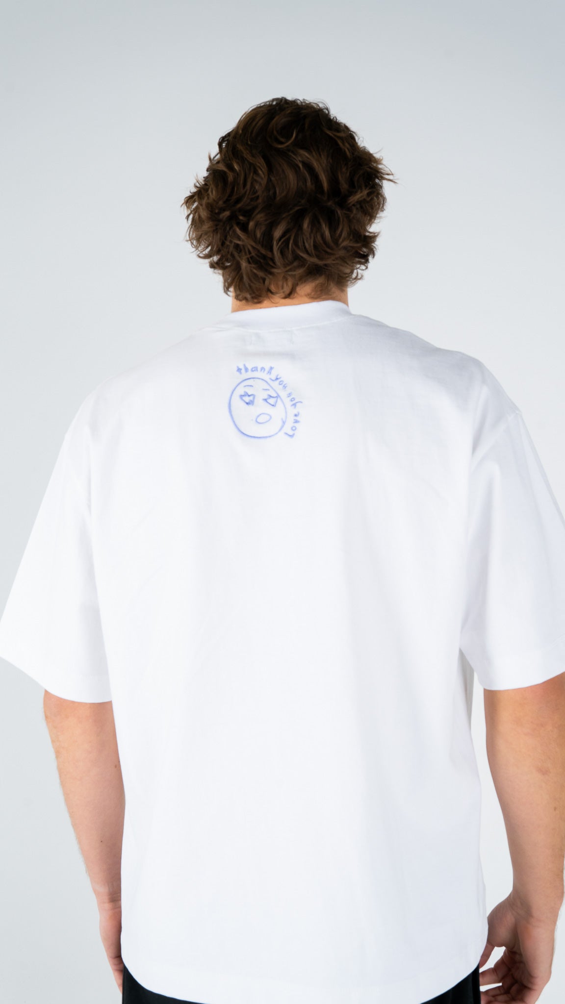 Stipple Tee - White/Blue Ice