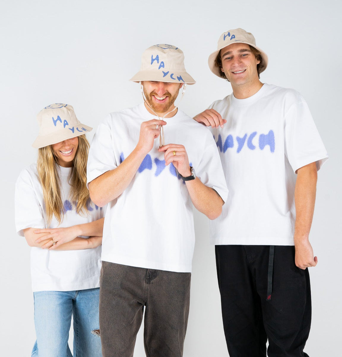 HAYCH Bucket Hat - Off White/Blue Ice