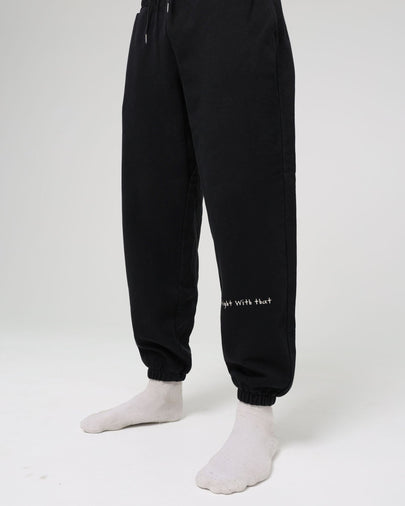 I'm Alright With That Trackies - Washed Black