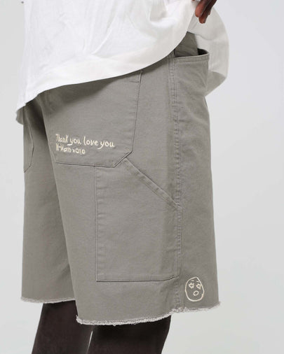 Face Cargo Shorts - Washed Green