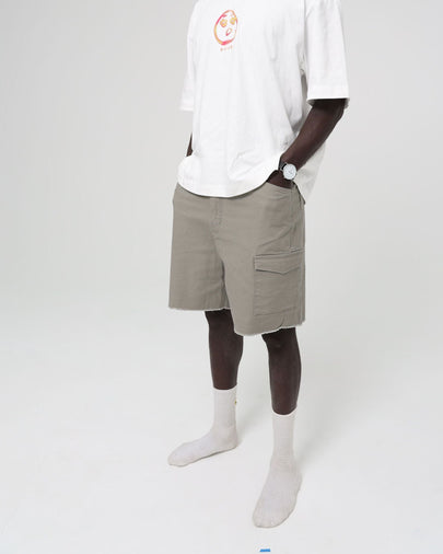 Face Cargo Shorts - Washed Green