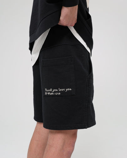 Track Shorts - Washed Black