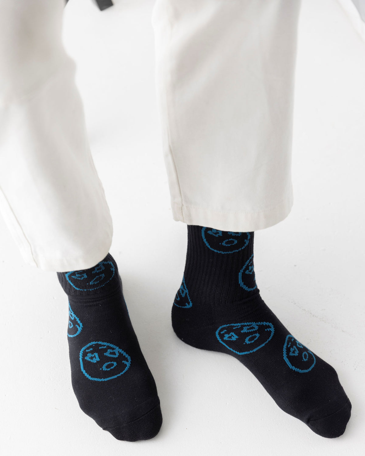 Teal face socks