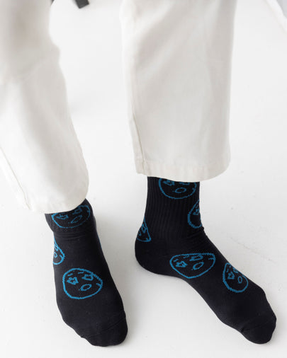 Teal face socks