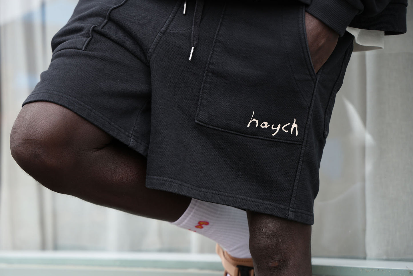 HAYCH Track Shorts - Washed Black