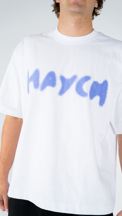 Stipple Tee - White/Blue Ice