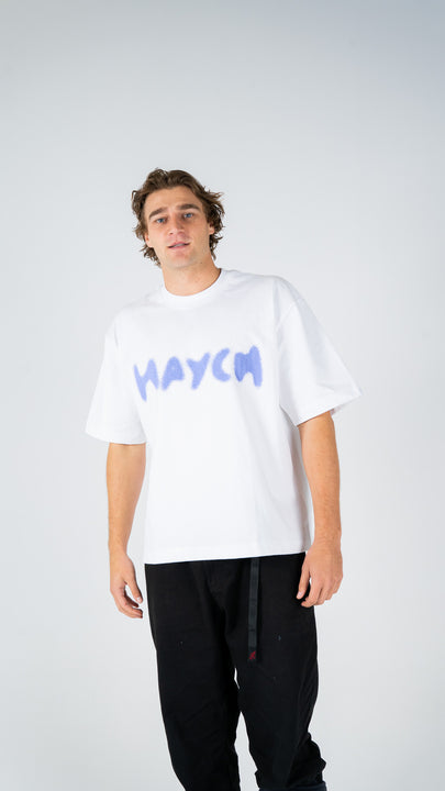 Stipple Tee - White/Blue Ice
