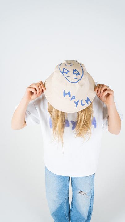 HAYCH Bucket Hat - Off White/Blue Ice
