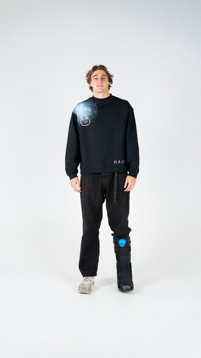 Splatter face crew - black/blue/pink