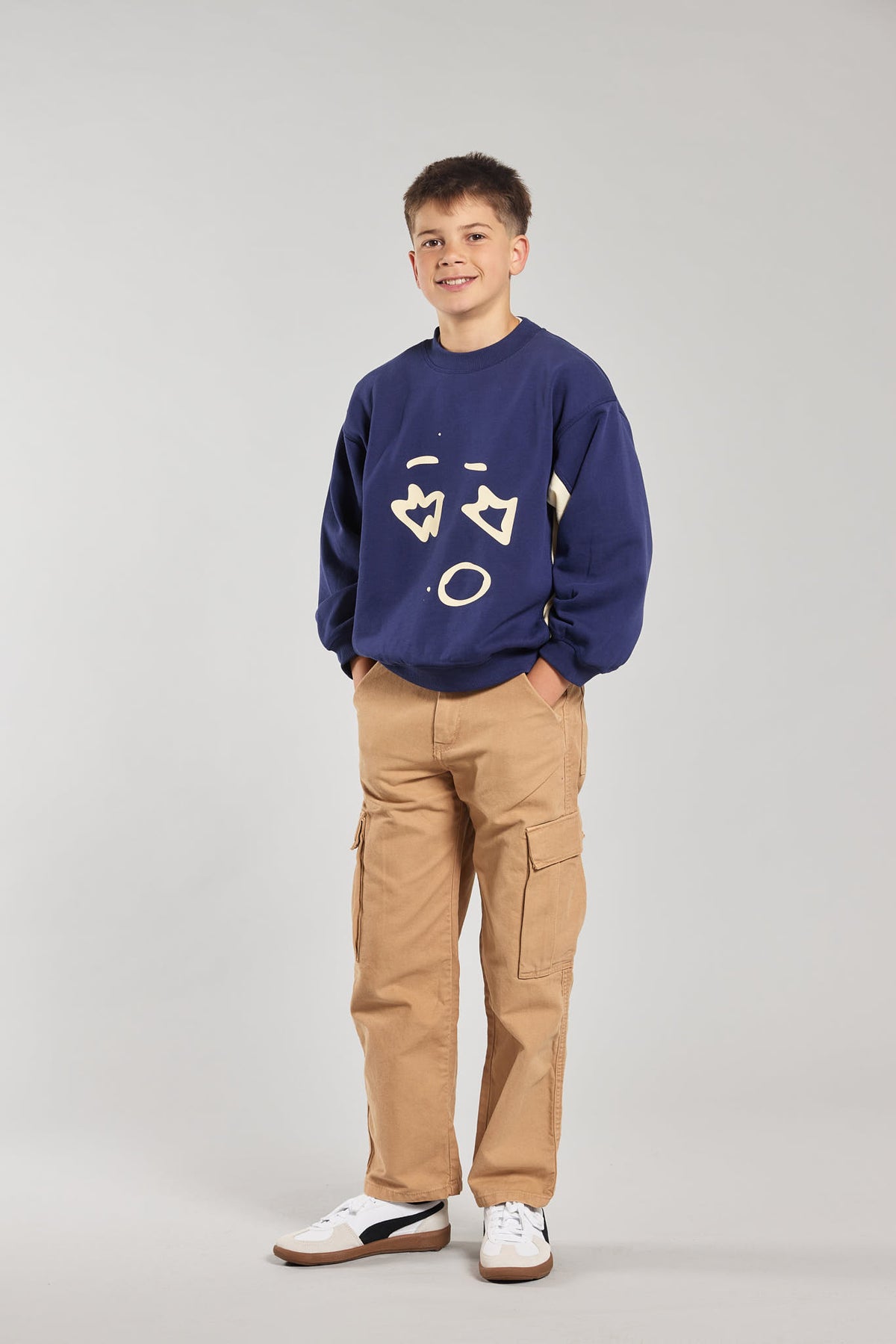 Kids Navy Big Face Crew