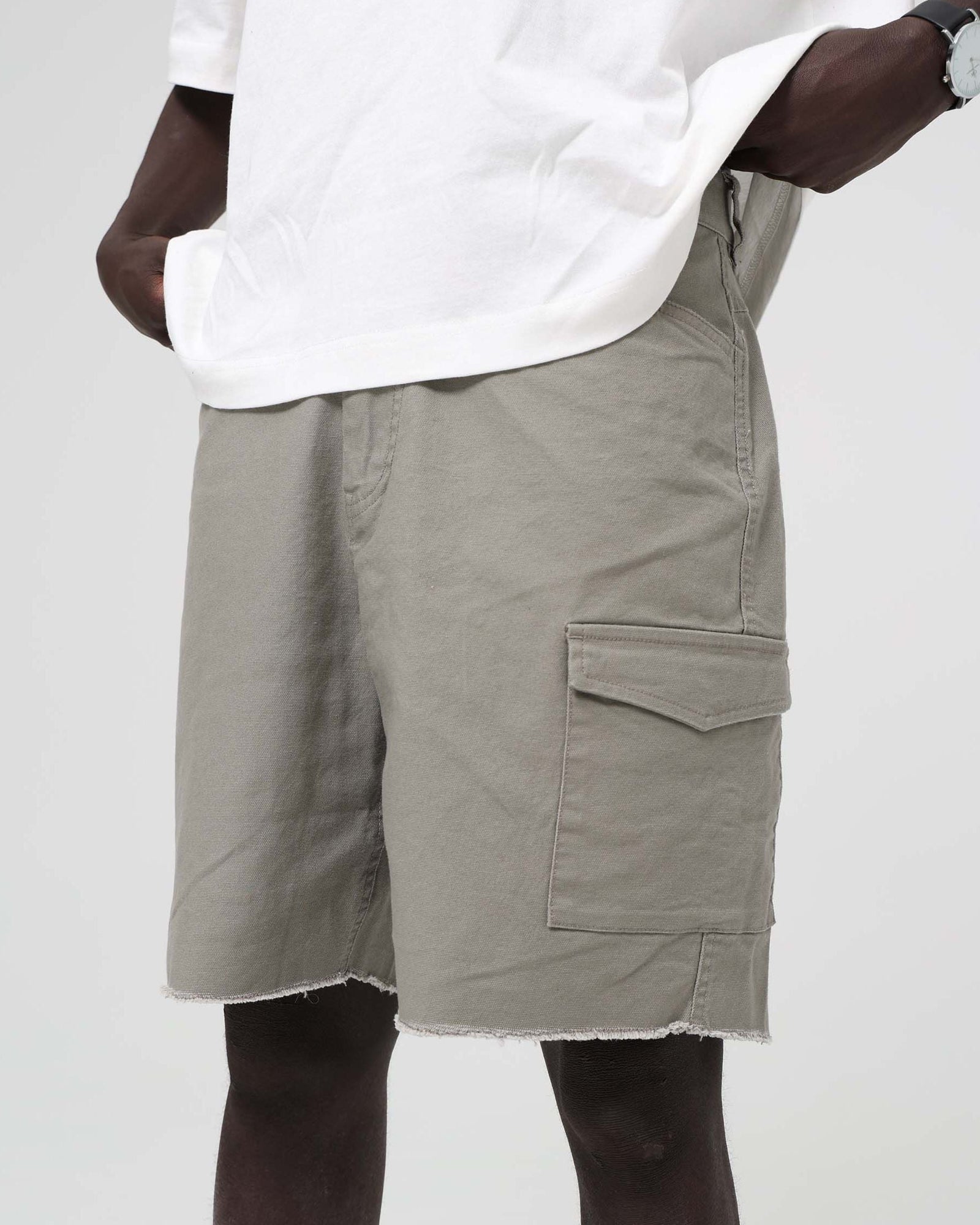 Face Cargo Shorts - Washed Green