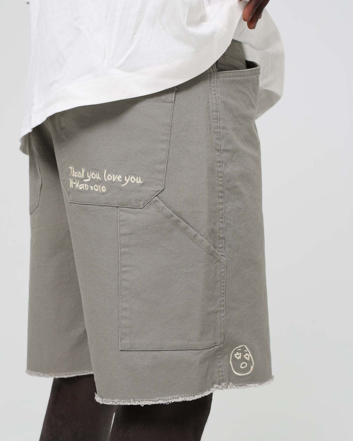 Face Cargo Shorts - Washed Green