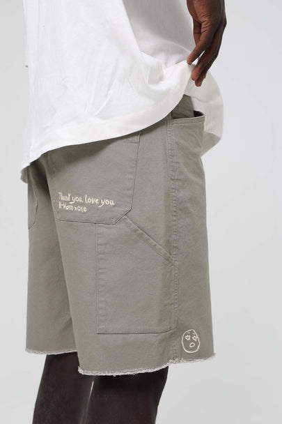 Face Cargo Shorts - Washed Green