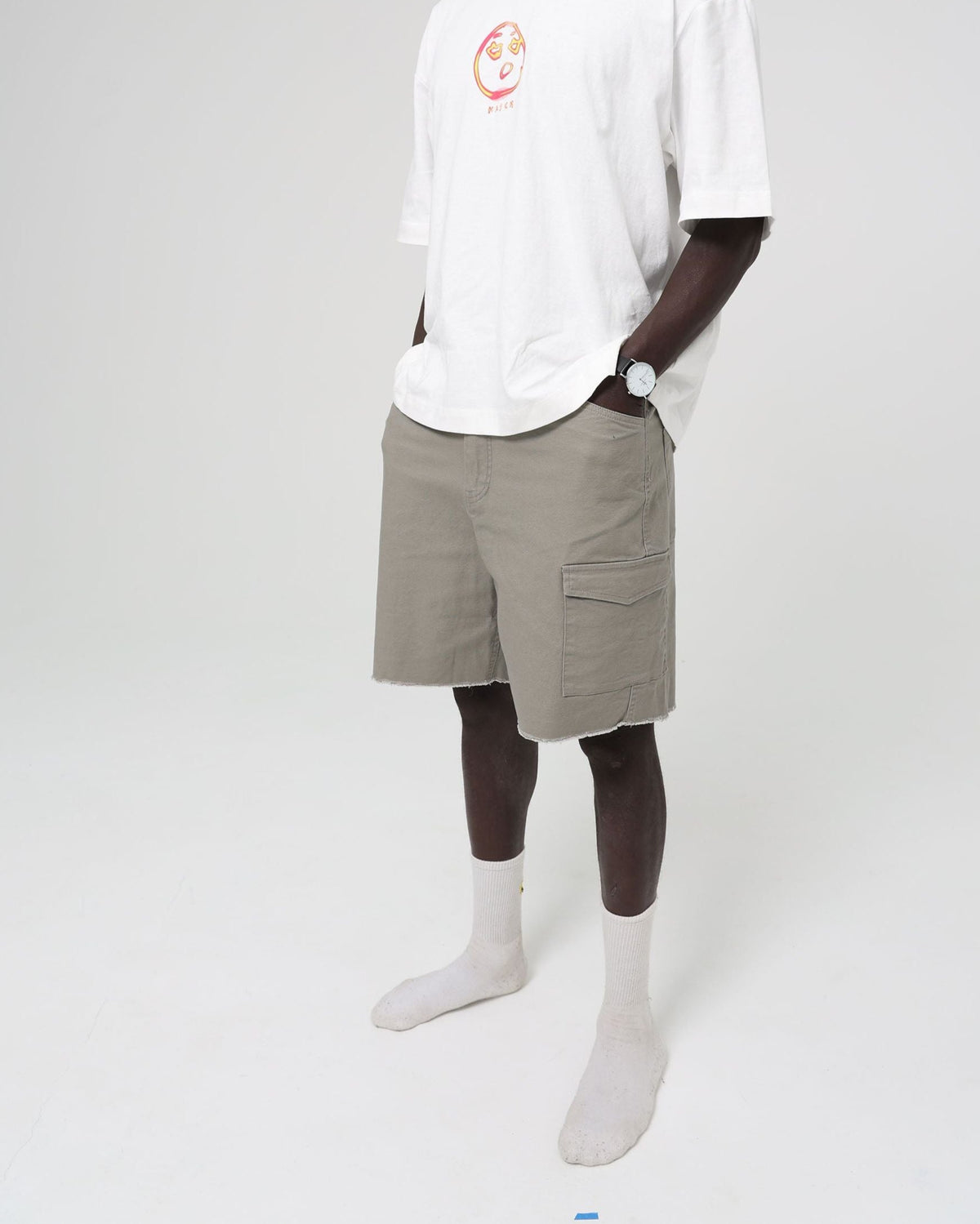 Face Cargo Shorts - Washed Green