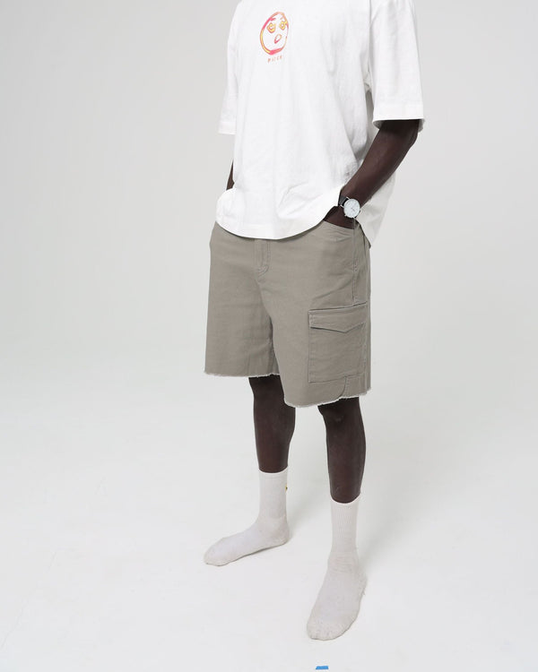 Face Cargo Shorts - Washed Green