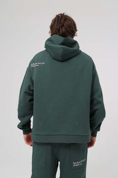 Large Face Hoodie - Forest Green