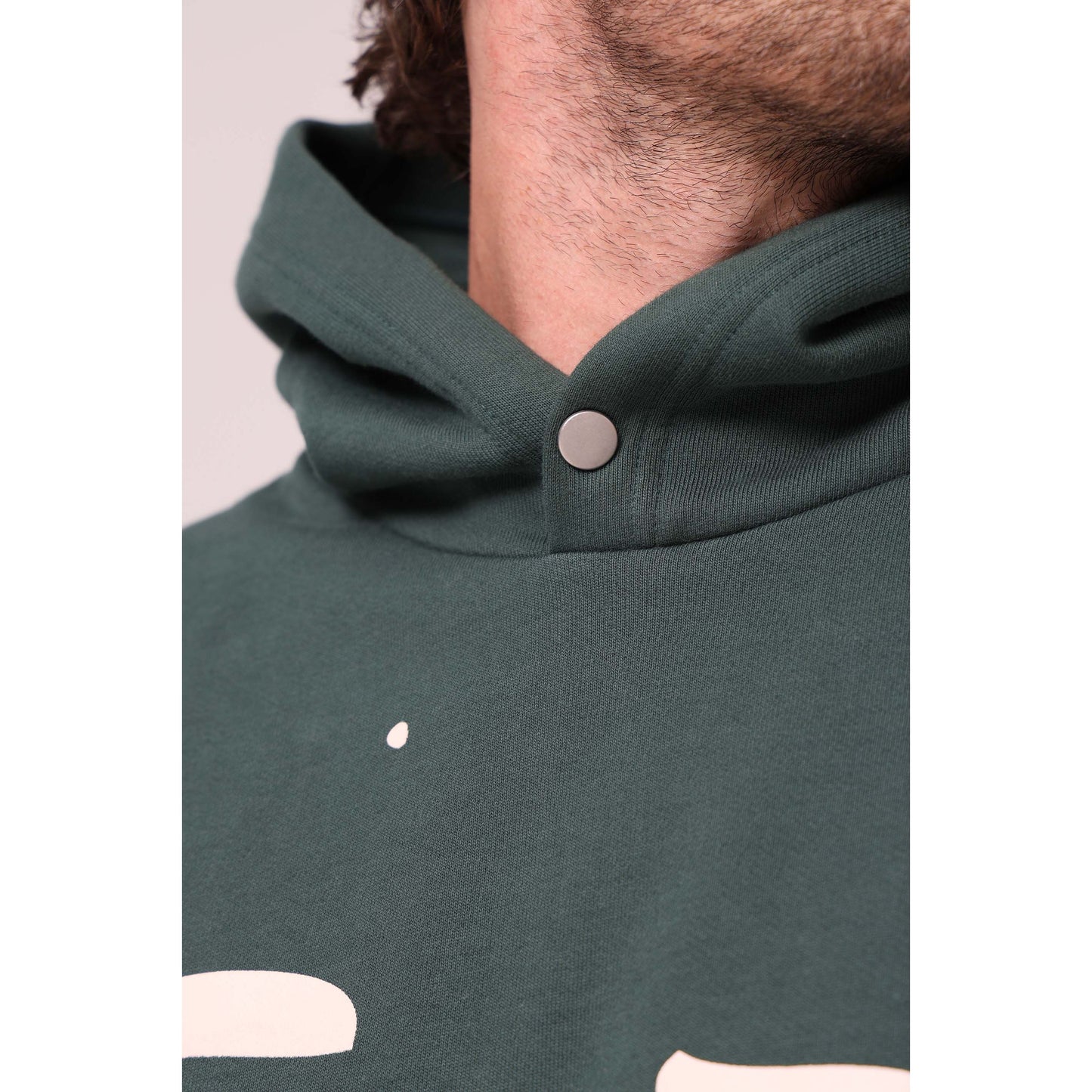 Large Face Hoodie - Forest Green
