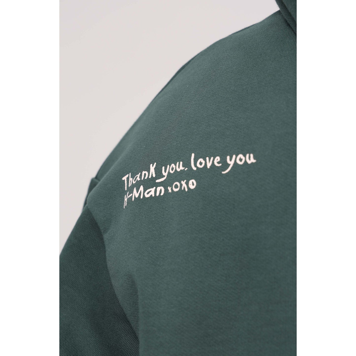 Large Face Hoodie - Forest Green
